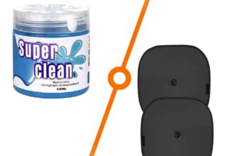 TANTRA Car Accessories Combo Kit with Car Sunshade 2pcs and Car Cleaning Gel