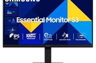 Samsung 24″ (60.5 cm) S3 Flat Monitor|Super Slim Borderless Design|IPS Panel|FHD 1920 x 1080|100 Hz|5 ms|Ports-HDMI,VGA|Game Mode|Eye Saver Mode||Wall Mountable|LS24D300GAWXXL|Black