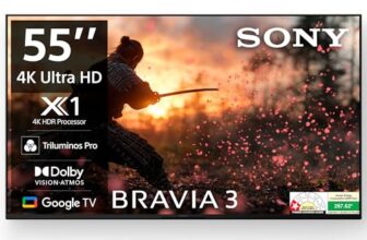 Sony BRAVIA 3 Series 139 cm (55 inches) 4K Ultra HD AI Smart LED Google TV K-55S30B (Black)
