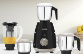 Borosil 750W Infinity Mixer Grinder 1.5L Fruit Filter, 1.5L Blending, 1L Dry/Wet Grinder, 400ml Chutnery Jar, Kitchen Mixie, 5 Years Warranty on Motor