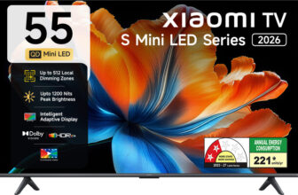 XIAOMI S Series 138.68 cm (55 inch) Ultra HD (4K) Mini LED Smart Google TV 2026 Edition with Flagship Mini LED Backlight Technology Ultra High 1200 nits brightness True 512 local dimming zones 34W Quad Dolby Audio Quantum Dot magiQ Dolby Vision Mi TV(L55MC-IN)