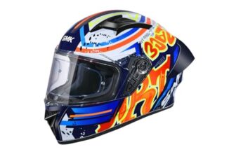 SMK Helmets Stellar Sports Graffiti Full FACE Helmet with PINLOCK Fited (580MM)-L | Black