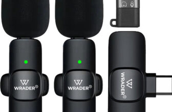 WRADER K9 Wireless Collar Mic with Noise Cancellation for Vlogging & Video Recording Microphone