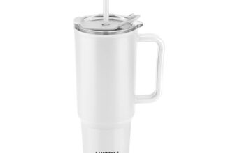 MILTON Maven 1000 Plastic Water Tumbler | 2-in1 Lid Sip or Gulp | Crystal Clear BPA Free-Food Grade | Sturdy Handle | Large Travel Mug for Gym, Office & Outdoor Use, 1 L, White