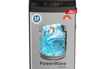 Bosch 7 kg 5 Star Top Load Fully-Automatic Washing Machine, PowerWave Wash, Lint-free with Dual Lint Filter, Water Save & Eco Wash, Soft Close Glass Lid, Med Grey, WOE70AH0IN