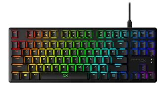 HyperX Hx-Kb7Blx-Us Alloy Origins Core USB-C Ten Key Less Mechanical Gaming Keyboard Software Controlled RGB LED Backlit Light and Macro Customization Clicky Switch (Black)