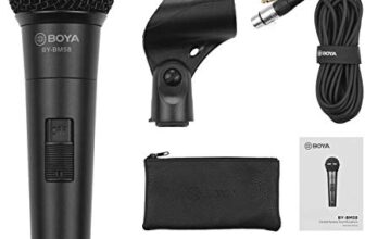 Boya BY-BM58 Professional Cardioid Dynamic Microphone with 5 metre XLR Cable, Microphone Mount & Carrying Bag. Inbuilt pop Filter. for Vocal or Singing Recording Live Audio Recording
