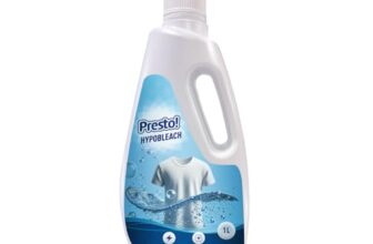 Amazon Brand – Presto! Hypobleach 1L | Fabric Whitener | Detergent Add-On Liquid | Effective Stain Remover | Brightens & Whitens Whites