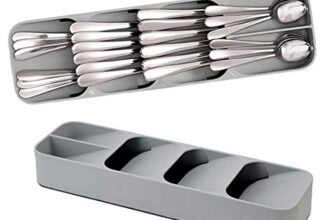 E-COSMOS® Spoon Tray Stand|Spoon Organiser|Knives,Forks And Spoons|Plastic Compact Cutlery Organizer Racks&Holders|Kitchen Knife Fork Spoon Tray Storage Holder|Cutlery Tray|Drawer Tray Dish Rack