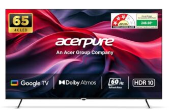 Acerpure 165 cm (65 inch) Swift Series UHD LED Smart Google TV, ‎240 Volts, AP65UG51ASFTD Model (Black)