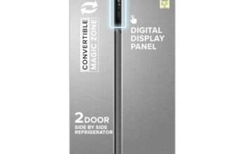 Haier 596L 3Star 2 Door Side by Side Frost Free Refrigerator|100% Convertible|Expert Inverter|Digital Display Panel|Twist Ice Tray|Deo Fresh Technology (HES-690SS, Shiny Silver)