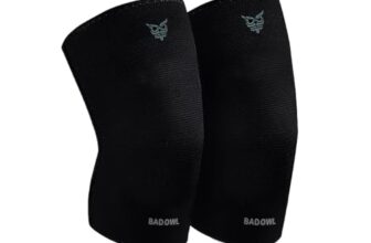 BADOWL Flexa Knee Cap for Men and Women | All-Day Comfort Compression Sleeve for Joint Support, Running, Gym, Sports, Injury Recovery – Black (1 Pack) (XL)