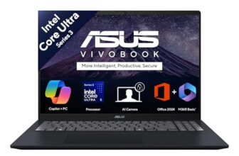 ASUS Vivobook 16 (2026),Intel Core Ultra 5 325, Intel iGPU, 16GB RAM, 512GB SSD,FHD+, 16″(40 cm),Windows 11 Home,M365 Basic(1 Year),Office 2024,Quiet Blue,1.88 kg, X1607AA-MB037WS, Copilot+ AI PC