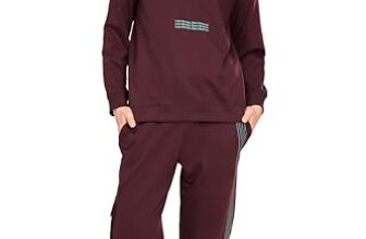 ZEYO Women’s Cotton Brown Track Suit Typography Printed Sweatshirt Co-ords set 5821