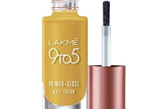 Lakmé 9 to 5 Primer + Gloss Nail Colour, Mustard Master, 6 ml