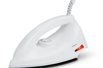 Bajaj DX-6 1000 Watts Dry Iron | Advance Soleplate And Anti-Bacterial German Coating Technology | Thermol Fuse Safety | Auto Shut-Off | Cool Touch Body | 2 Yr Warranty 【White】