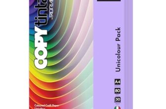 BRUSTRO Copytinta Coloured Craft Paper A4 Size 80 GSM Violet Shade (Violetta), 60 Sheets Pack | Double Side Colored, Ideal for Origami, Scrapbooking, Making Card, DIY Art & Craft.