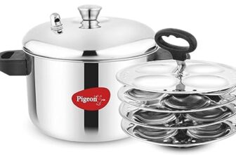 Pigeon Stainless Steel Idly Maker 4 Plates Compatible with Induction and Gas Stove