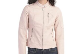 Levi’s®Women’s Band Neck Leather Jacket (A2168-0005_XS_Beige)