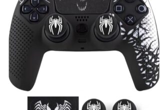 EDNITA Controller Cover for PS5 Silicone Skin, Controller Accessories, Non-Slip PS 5 Case with Thumb Grip Caps, Touch Pad Sticker and Cover Wrap Stickers (Pack of-1)