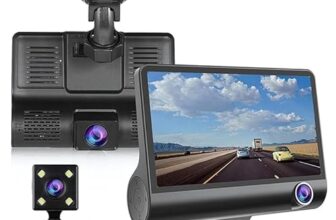 Mabron (5 Year Warranty) 3 Channel Dash Cam 1080P, Front, Inside & Rear Camera with G-Sensor, Loop Recording, Parking Monitor – for Car Safety