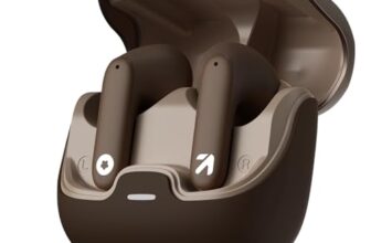 GOBOULT Z40 True Wireless in Ear Earbuds with 60H Playtime, Zen™ ENC Mic, Low Latency Gaming, Type-C Fast Charging, Made in India, 10mm Rich Bass Drivers, IPX5, Ear Buds TWS (Brown)