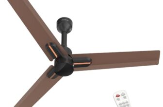 Polycab Wizzy Neo 1200mm 5-Star BLDC, Remote Ceiling fan for Living Room| 55% Energy Saving, 100% Copper, High Air Delivery, 6 Speed Setting, Free Installation | 4-yr Warranty【Brown Copper】
