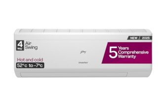 Godrej 1.5 Ton 3 Star, Hot & Cold 52°C to -7°C, 5 Years Comprehensive Warranty, AI Powered, 4 Way Air Swing, Self Clean Technology, Inverter Split AC (Copper, Model, AC 1.5 SIH 18ITC3 WWS, White)