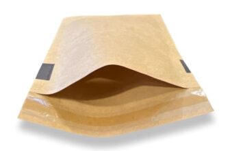 SECUREMENT® Plain Paper Courier Bags/EcoFriendly Packaging/Recyclable Paper Bags/Paper Packing Bag/Paper Pouch/Water Resistent (80 GSM) With Permanent Self Adhesive Seal Tape (PB1-6.5×8, 1000)