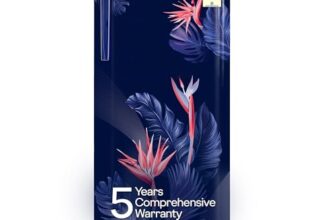 Godrej 183 L 3 Star 5 Years Comprehensive New Launch | Toughened Glass Shelves | 24 Day Farm Freshness | Jumbo Vegetable Tray | Single Door Refrigerator (RD R190CN THF FR BL, Floral Blue)