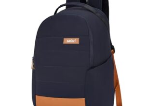 Safari Dormio 24L Laptop Backpack Bag for Men & Women, Casual 2 Compartment School Bag for Boys & Girls, Comes with Smart Trolley Sleeve, Organizer & Bottle Holder, Office Bag, Color Blue