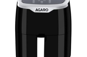 AGARO Galaxy Digital Air Fryer For Home, 4.5L, Electric Air Fryer, Convection Oven, 1400W, 7 Preset Programs & Reheat, 360 Degrees Air Circulation, Digital Touch Display, Bake, Roast, Toast, Black