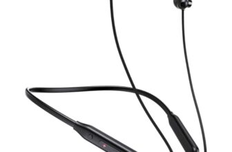 pTron Tangent Rush w/ 50Hrs Playtime, Pristine Sound, Dual-Device Pairing, Bluetooth 5.4 Wireless in-Ear Earphones with Mic, Voice Assistant, Type-C Fast Charging & IPX5 Water Resistant (Jet Black)