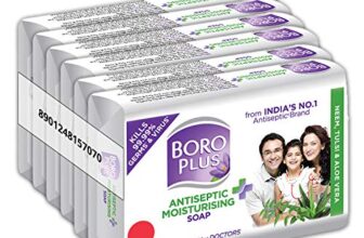Boroplus Antiseptic And Moisturising Bathing Soap With Aloe Vera, Neem And Tulsi | 99.9% Germ And Virus Protection | For Smooth, Soft & Nourished Skin, 125G (Pack Of 6)