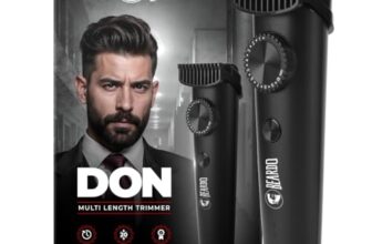 Beardo Don Trimmer for Men | 90 min Run Time | 20 Length Settings | Cordless | Washable Stainless Steel Blades | Powerful Li+ battery for quick charging | Stylish Gun Metal finish | Gift For Brother | Gift For Friends