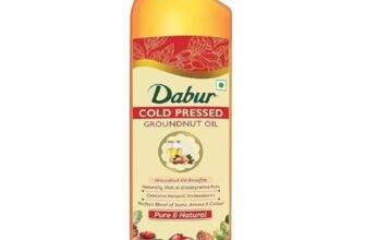 Dabur Cold Pressed Groundnut Cooking Oil – 1L | Rich in antioxidants | Good for Heart health | Enriched with MUFA & OMEGA 6 PUFA | Aroma of Purity