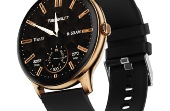 Fire-Boltt Phoenix Pro Round Smart Watch 1.39″ HD Display with Bluetooth Calling, AI Voice Assistant, SpO2 & Heart Rate Monitor, 120+ Sports Modes, IP67 Waterproof Smartwatch for Men & Women – Black