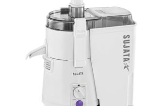 Sujata Powermatic Juicer |900 Watts Double Ball Bearing Motor|22000 RPM|Non-Stop 90 Mins Running| Centrifugal Juicer | White