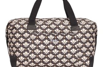 ZOUK Collapsible Duffle Bag for Men and Women | Lightweight Foldable Travel Duffel Bag | Vegan Leather & Handcrafted Fabric | Water-Resistant Lining | 33L Weekend & Short Trip Bag | Bidri Kaiser