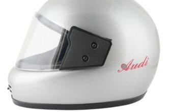 Sage Square Audi Full Face Clear Visor Helmet | ISI Certified | High Standard Safety | Extra Comfort & Stylish (XLarge, Silver Glossy)