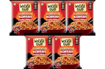 WickedGud Korean Instant Noodles Fiery 2X Spicy Pack of 5 | Whole Wheat | No Palm Oil | 67g