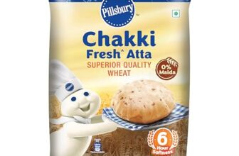 Pillsbury Chakki Fresh Whole Wheat Atta | 100% Wheat Atta| Upto 6 hours of Softness| 5kg