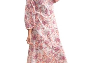 Vishudh Women 3/4 Sleeve Collared Neck Dress VPa1000208 Multicolor S