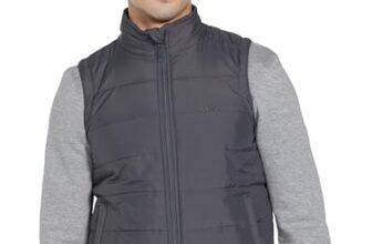 Wildcraft Men Alpine Solid Nylon Blend Collored Casual Quilted Vest, Full Sleeve – Regular fit, Grey, S