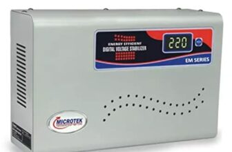 MICROTEK EM4160 Automatic Voltage Digital Display Wall Mounted Stabilizer (160V-285V) for AC Air Conditioner Upto 1.5 Ton (Metallic Grey)