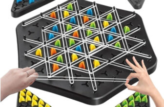 CountryLink Triangle Chess, Geometric, Innovative Rubber Board Portable Travel-Friendly Fun Strategy & War Board Game