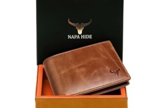 NAPA HIDE Leather Wallet for Men I Handcrafted I Credit/Debit Card Slots I 2 Currency Compartments I 2 Secret Compartments (Tan Crunch)