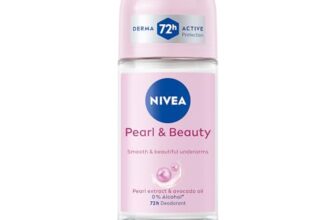 NIVEA Pearl and Beauty 50ml Deo Underarm Roll On | With Pearl Extracts & Avocado Oil | 72 H Long Lasting Floral Scent | 0% Alcohol and Dermat Approved | For Women