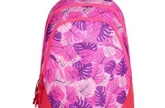 F Gear Amari 12L Small Kids School backpack with Organizer Bottle compartment Water resistant lightweight, Gifts for Men Women Boys Girls Adults, Casual/College/Travel Bag (Tropical pink and purple)
