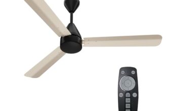 Crompton Energion Hyperjet 1200mm BLDC Ceiling Fan | Point Anywhere Remote Control | BEE 5 Star Rated Energy Efficient | Superior Air Delivery | Anti-Rust | 2 Year Manufacturer Warranty | Ivory Black